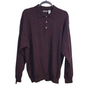D'Avila Mens XXL Merino Wool Sweater Polo Italy Woolmark Long Sleeve Preppy Dad